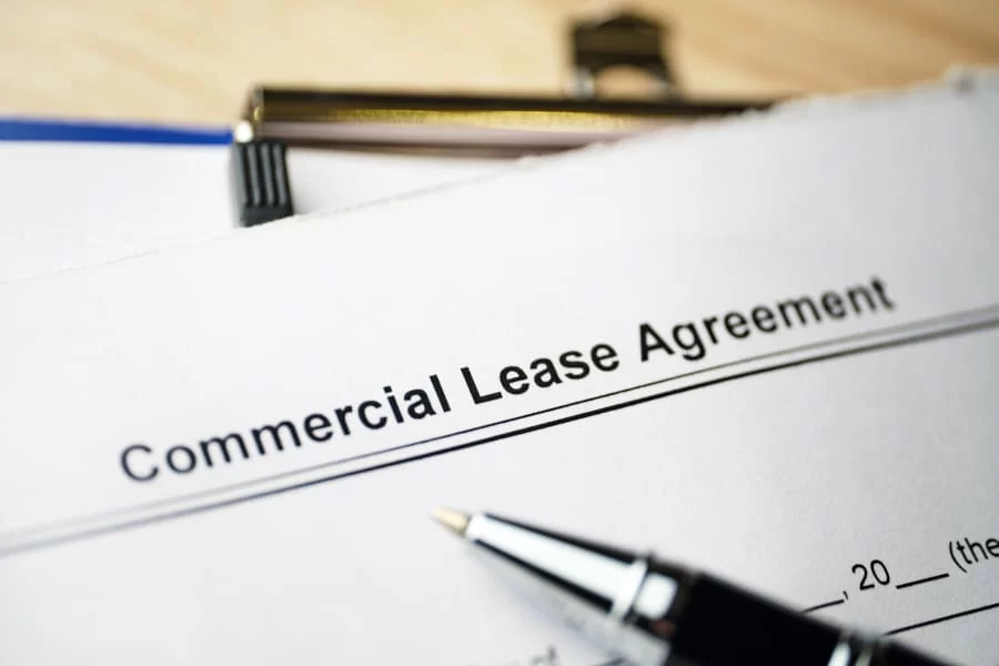 Legal document Commercial Lease Agreement on paper